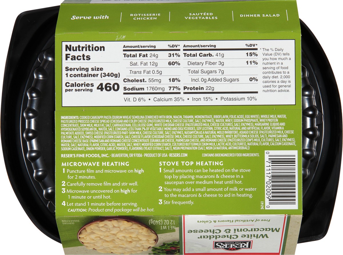 slide 3 of 10, Reser's Macaroni & Cheese, White Cheddar, 12 oz