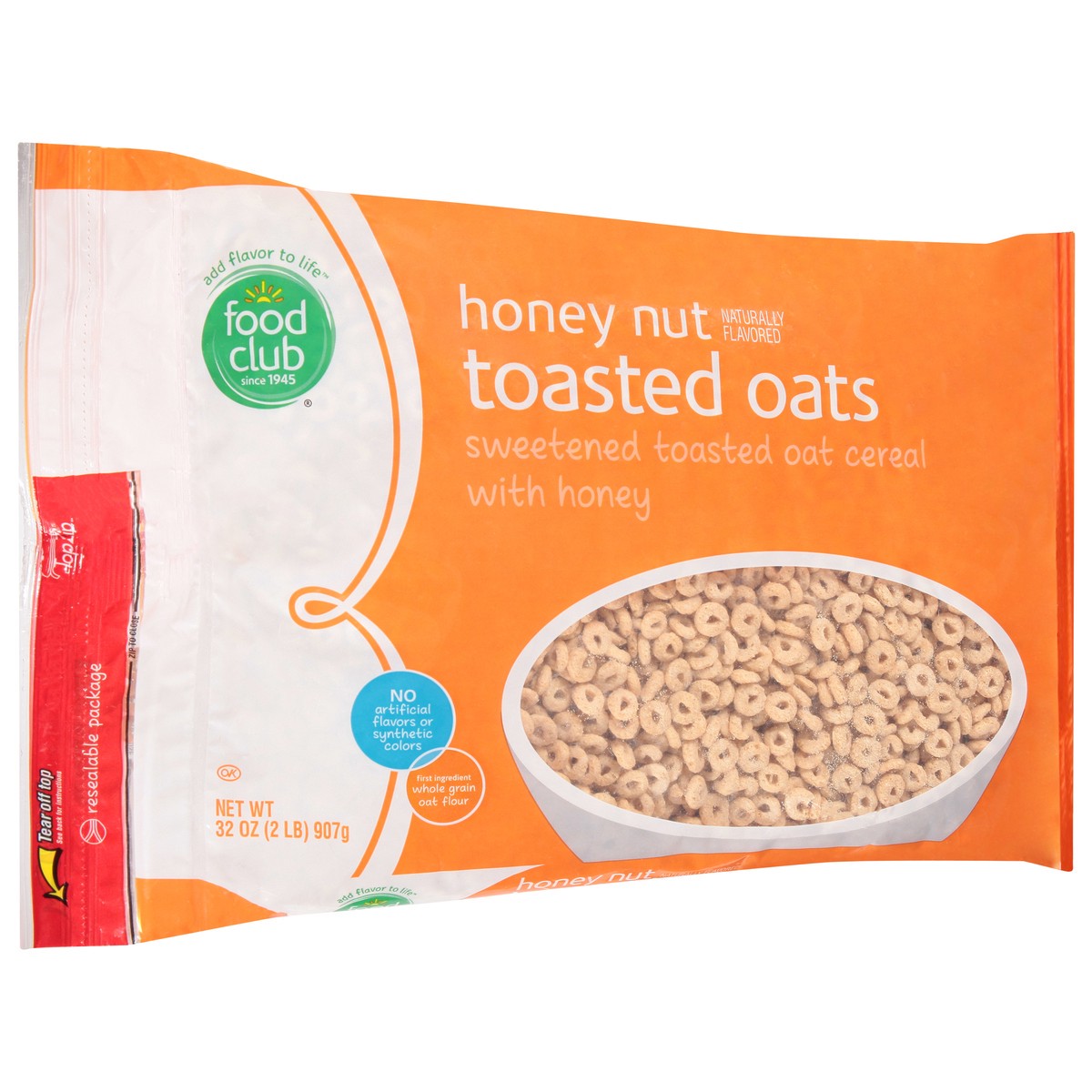 slide 3 of 14, Food Club Toasted Oats Honey Nut Cereal 32 oz, 32 oz