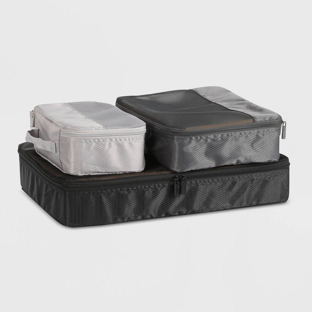 slide 5 of 6, 3pc Packing Cube Set Black - Made By Design, 1 ct