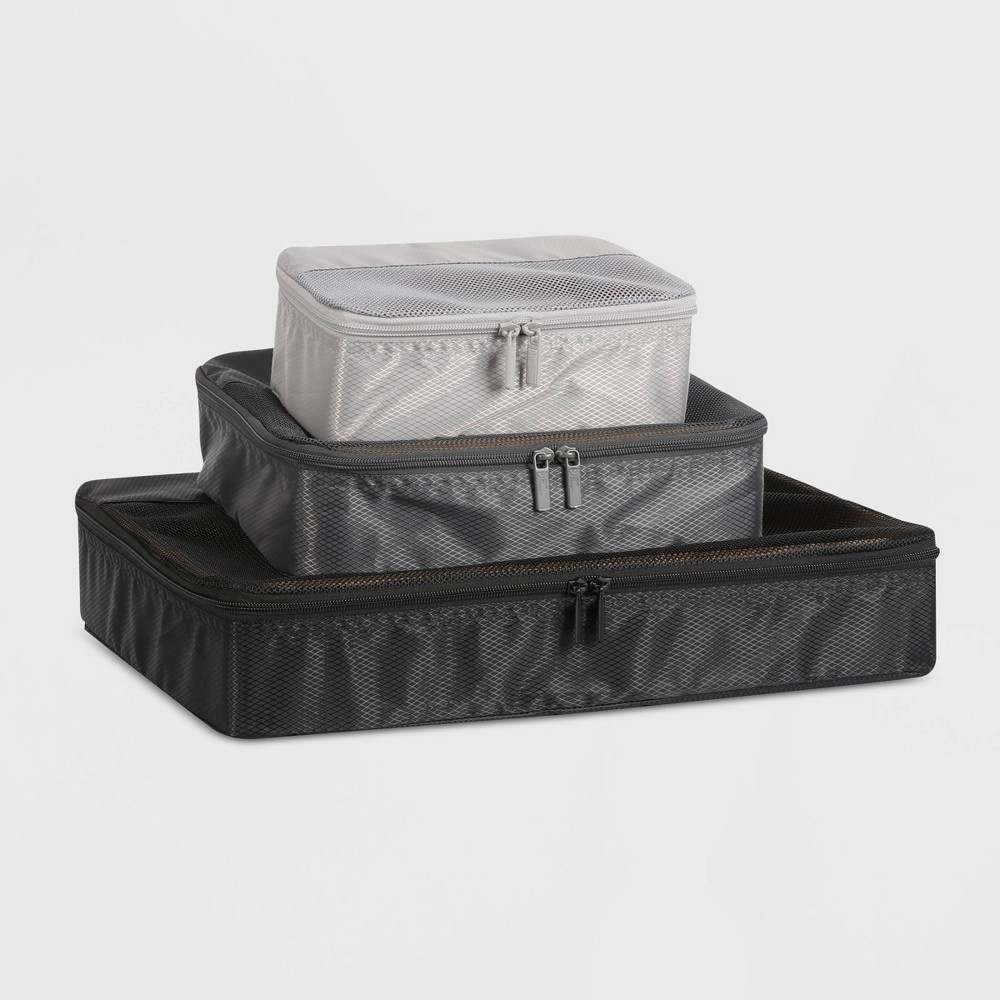 slide 6 of 6, 3pc Packing Cube Set Black - Made By Design, 1 ct