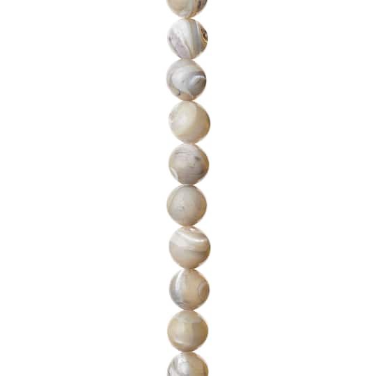 slide 1 of 3, 7mm Light Gray Mother Of Pearl Round Beads By Bead Landing, 7mm