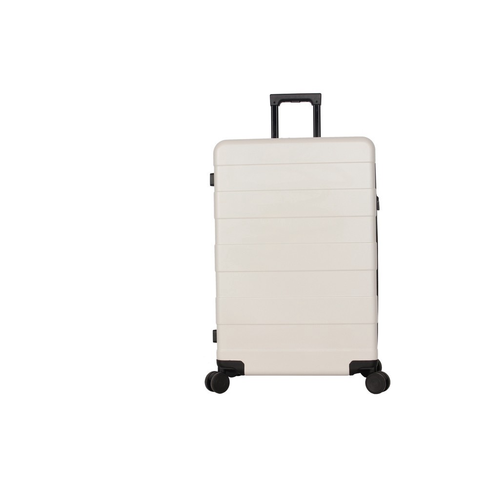 slide 10 of 11, Hardside Large Checked Spinner Suitcase Tan - Made By Design, 1 ct