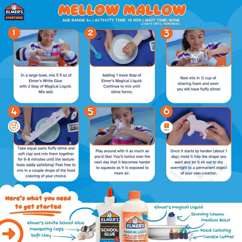 slide 4 of 6, Elmer's Magical 8.75oz Slime Activator Solution Clear: Sensory Development, Ages 3+, No Battery Needed, 8.75 oz