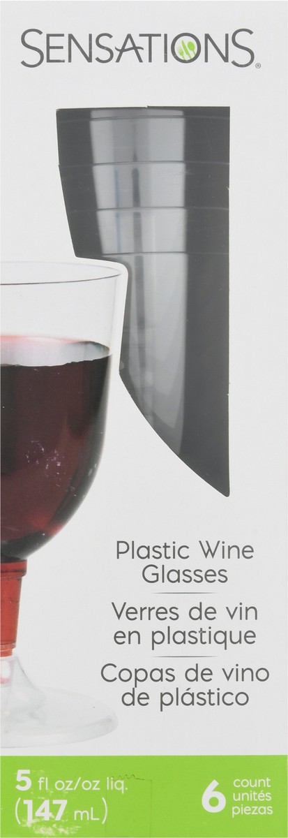 slide 6 of 9, Sensations Plastic 5 Ounce Wine Glasses 6 ea, 6 ct