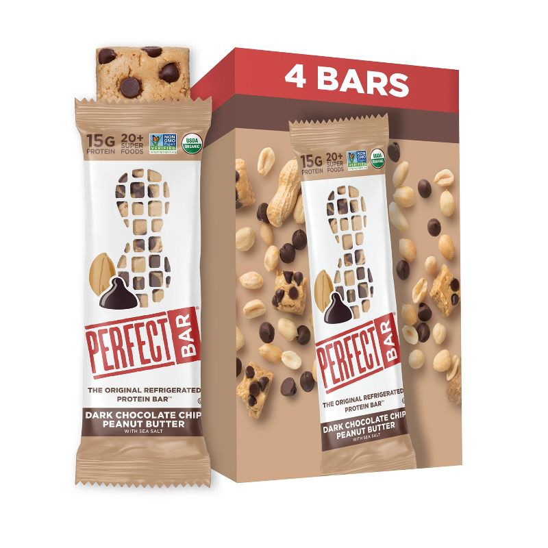 slide 16 of 16, Perfect Bar Dark Chocolate Chip Peanut Butter Protein Bar - 9.2oz/4ct, 4 ct; 9.2 oz