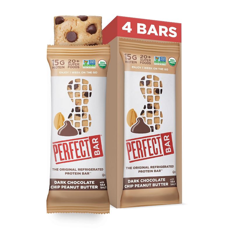 slide 1 of 16, Perfect Bar Dark Chocolate Chip Peanut Butter Protein Bar - 9.2oz/4ct, 4 ct; 9.2 oz