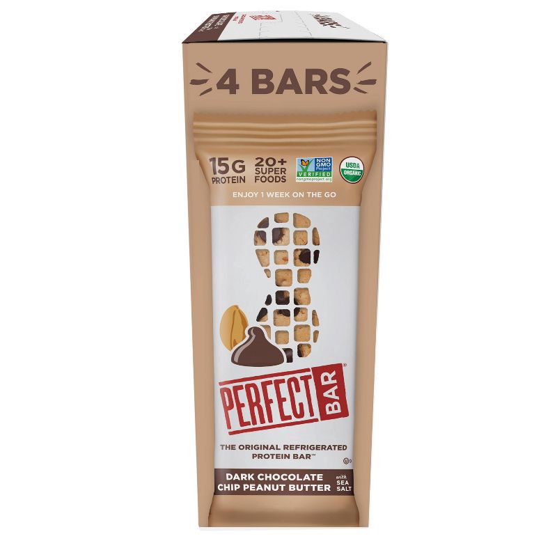 slide 9 of 16, Perfect Bar Dark Chocolate Chip Peanut Butter Protein Bar - 9.2oz/4ct, 4 ct; 9.2 oz