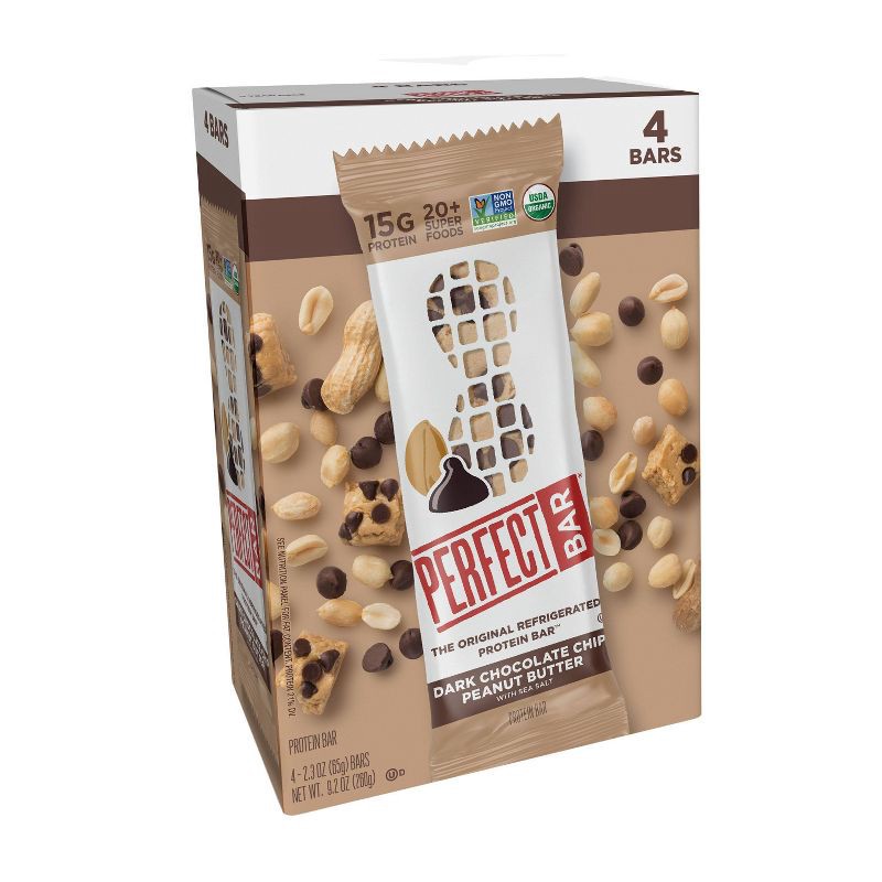 slide 10 of 21, Perfect Bar Dark Chocolate Chip Peanut Butter Protein Bar - 9.2oz/4ct, 4 ct; 9.2 oz