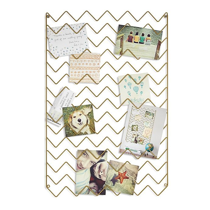 slide 1 of 1, Umbra Zig Zag Photo Collage Display - Gold, 1 ct