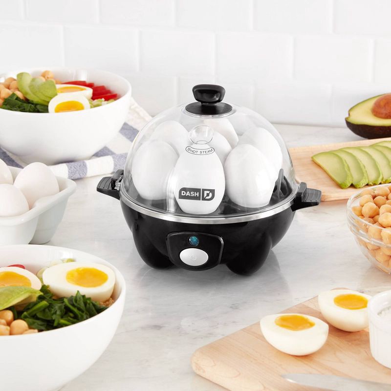 slide 3 of 14, Dash 3-in-1 Everyday 7-Egg Cooker with Omelet Maker and Poaching - Black: Electric Egg Boiler, Hard Boiled & Poaching, 1 ct