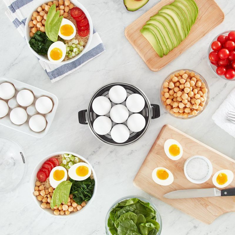 slide 4 of 14, Dash 3-in-1 Everyday 7-Egg Cooker with Omelet Maker and Poaching - Black: Electric Egg Boiler, Hard Boiled & Poaching, 1 ct