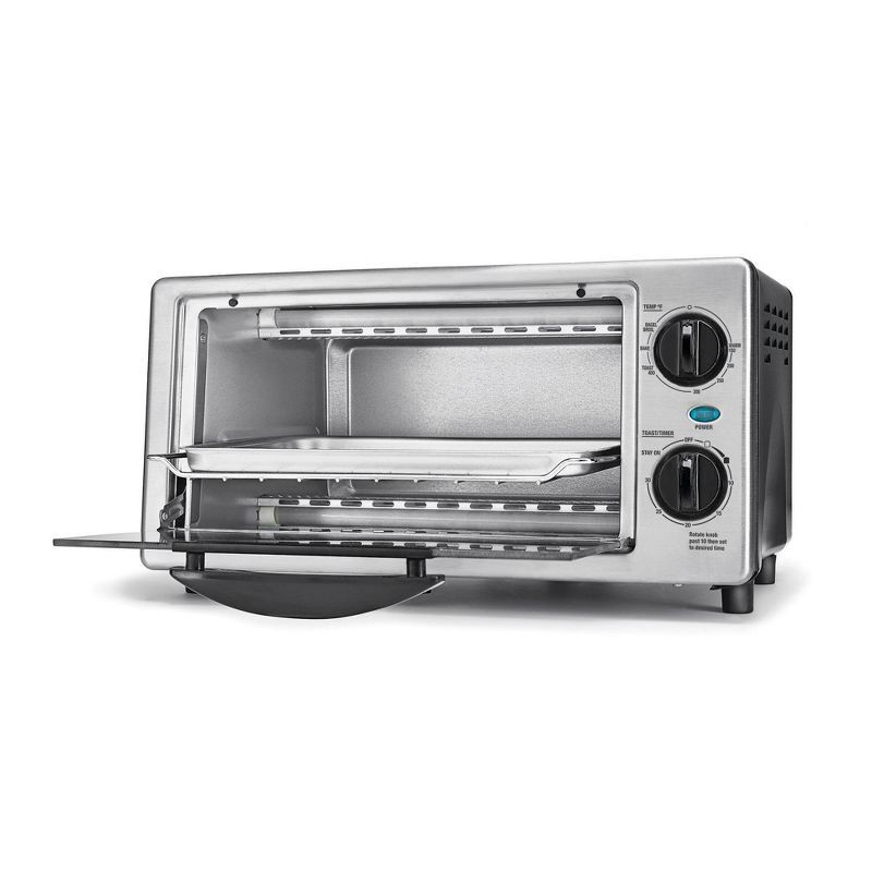 slide 3 of 4, KitchenSmith by Bella Toaster Oven - Stainless Steel: Countertop Small Toaster, 4-Slice, Adjustable Browning, Auto Shut-Off, 1 ct