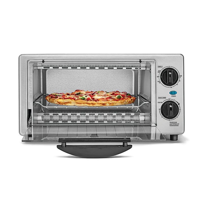 slide 4 of 4, KitchenSmith by Bella Toaster Oven - Stainless Steel: Countertop Small Toaster, 4-Slice, Adjustable Browning, Auto Shut-Off, 1 ct
