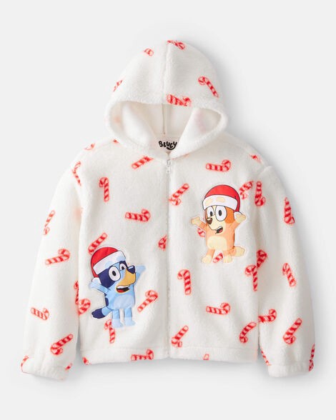 slide 1 of 3, Carter's Carters Girls Bluey™ Sherpa Hooded Zip-Up Jacket White 10, 1 ct