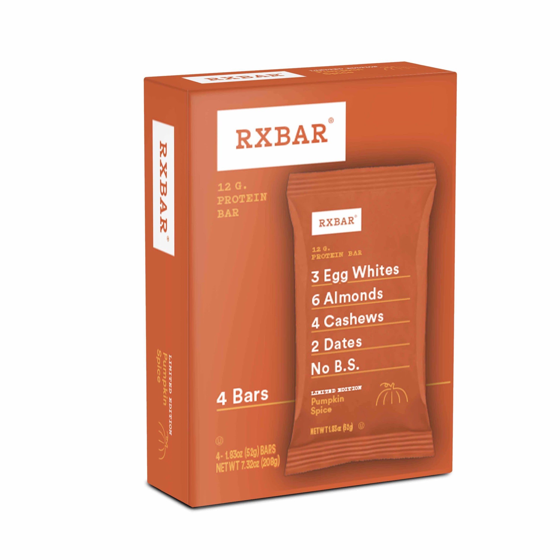 slide 1 of 4, RXBAR Pumpkin Spice Protein Bars - 4ct, 4 ct