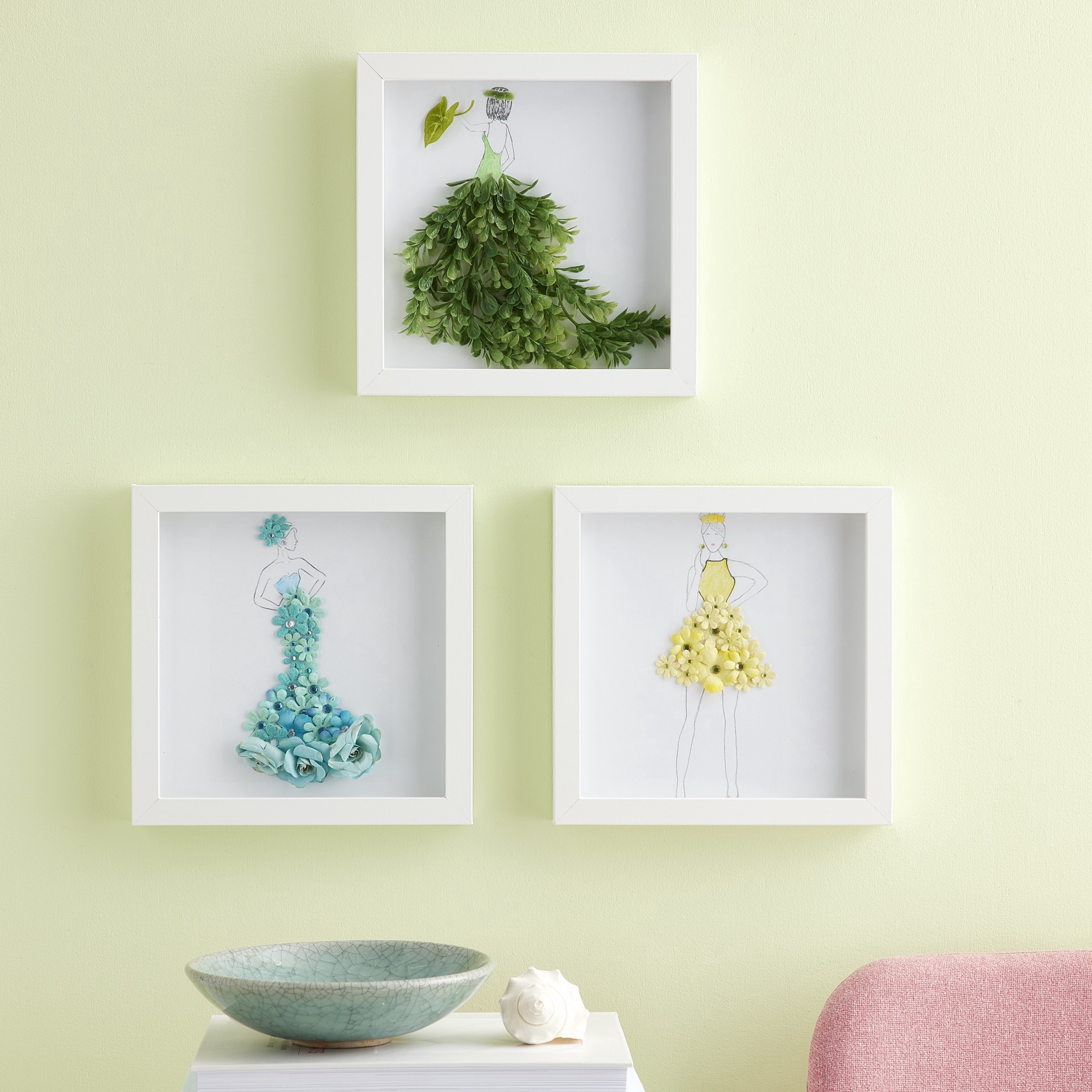 slide 5 of 5, 3 Pack Fundamentals 8" X 8" White Shadow Boxes By Studio Decor, 8 in x 8 in