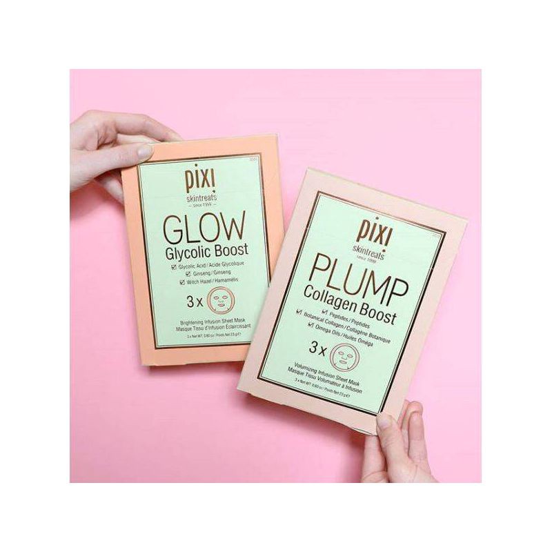 slide 2 of 5, Pixi by Petra GLOW Glycolic Boost Brightening Face Sheet Mask - 3ct - 0.8oz, 3 ct, 0.8 oz