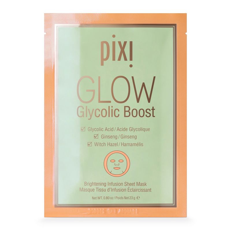 slide 3 of 5, Pixi by Petra GLOW Glycolic Boost Brightening Face Sheet Mask - 3ct - 0.8oz, 3 ct, 0.8 oz