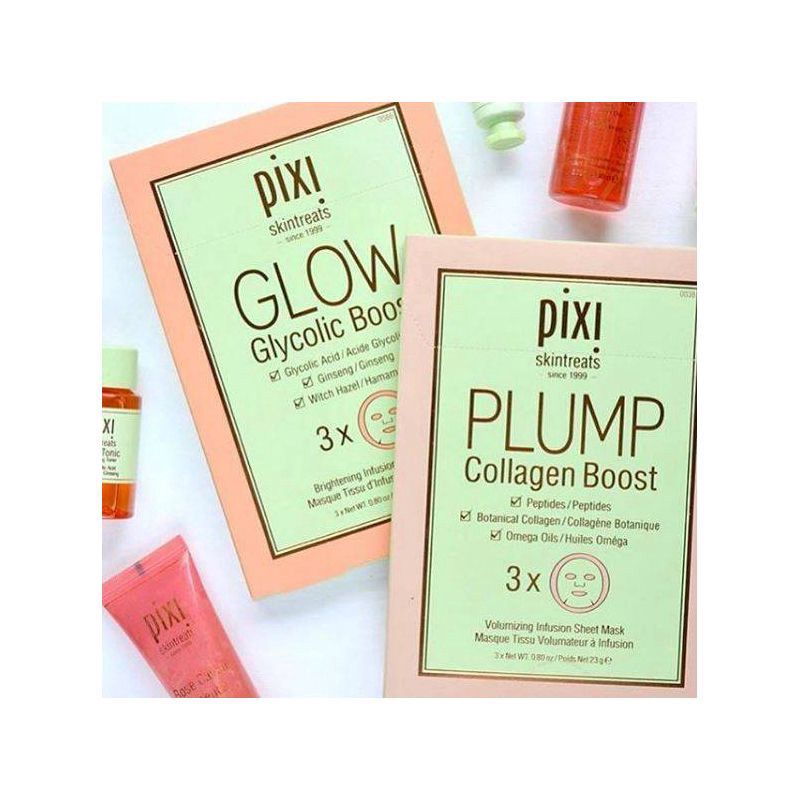 slide 4 of 5, Pixi by Petra GLOW Glycolic Boost Brightening Face Sheet Mask - 3ct - 0.8oz, 3 ct, 0.8 oz