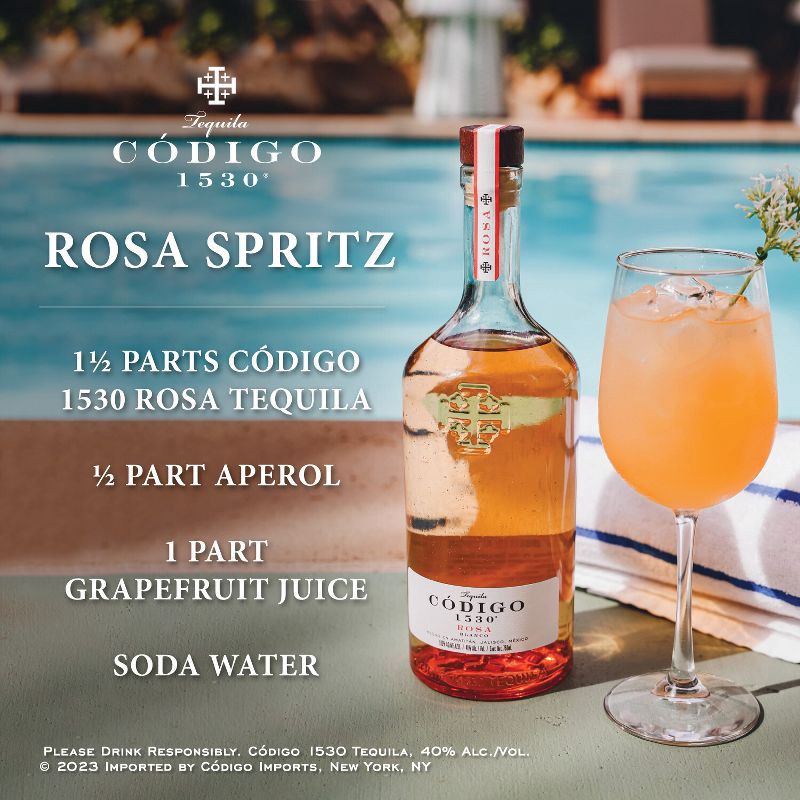 slide 3 of 7, Codigo 1530 Rosa Tequila - 375ml Bottle, 375 ml