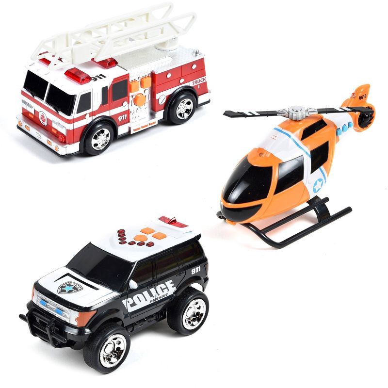 slide 2 of 7, Maxx Action Rescue Vehicle 3pk - Ambulance, Firetruck and Helicopter, 3 ct