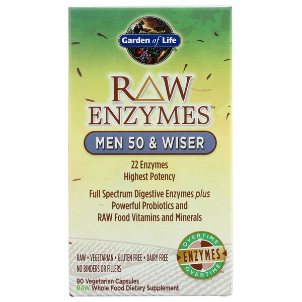 slide 1 of 1, Garden of Life Raw Enzymes Men 50 & Wiser, 90 ct