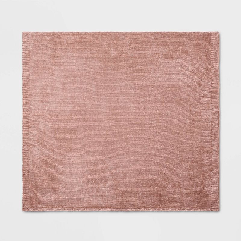 50x60 Shiny Chenille Throw Blanket Blush - Threshold™