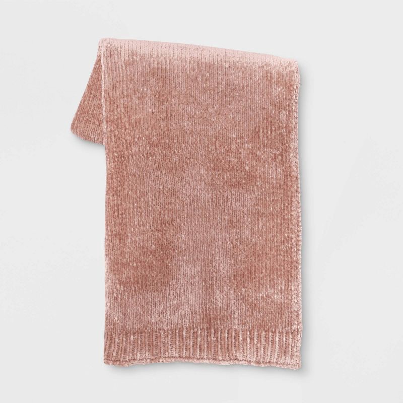 50x60 Shiny Chenille Throw Blanket Blush - Threshold™ : Target