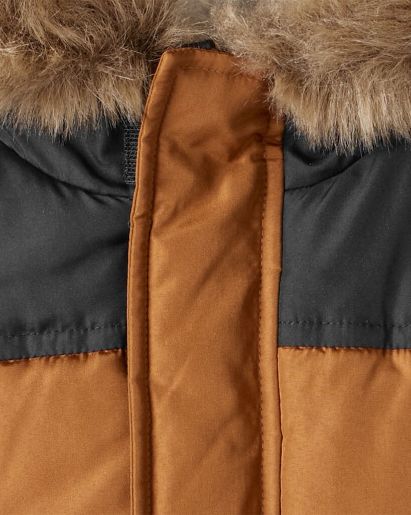 slide 2 of 5, Carter's Carters Baby Boy 2-Piece Color Block Hooded Snowsuit Jacket & Bib Set - Brown/Black Multi 24M, 2 pc