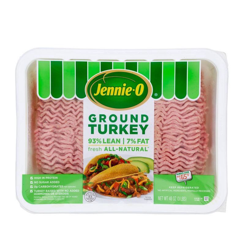 slide 1 of 10, Jennie-O 93/7 Lean Ground Turkey Family Pack - 48oz, 48 oz