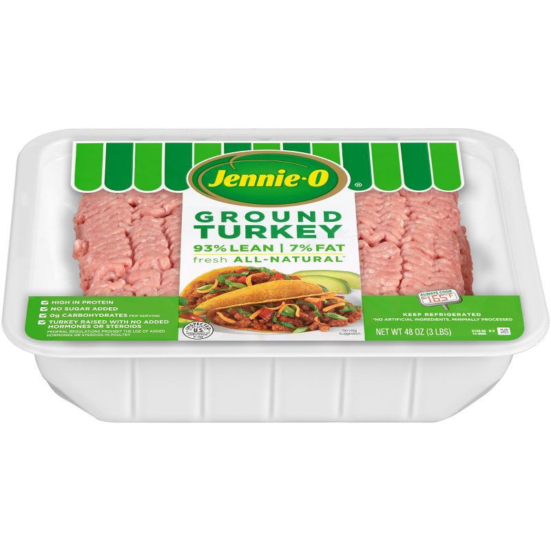 slide 10 of 10, Jennie-O 93/7 Lean Ground Turkey Family Pack - 48oz, 48 oz