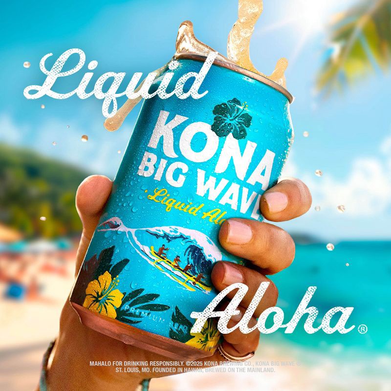 slide 5 of 8, Kona Brewing Co. Kona Big Wave Golden Ale Beer - 18pk/12 fl oz Cans, 18 ct; 12 fl oz