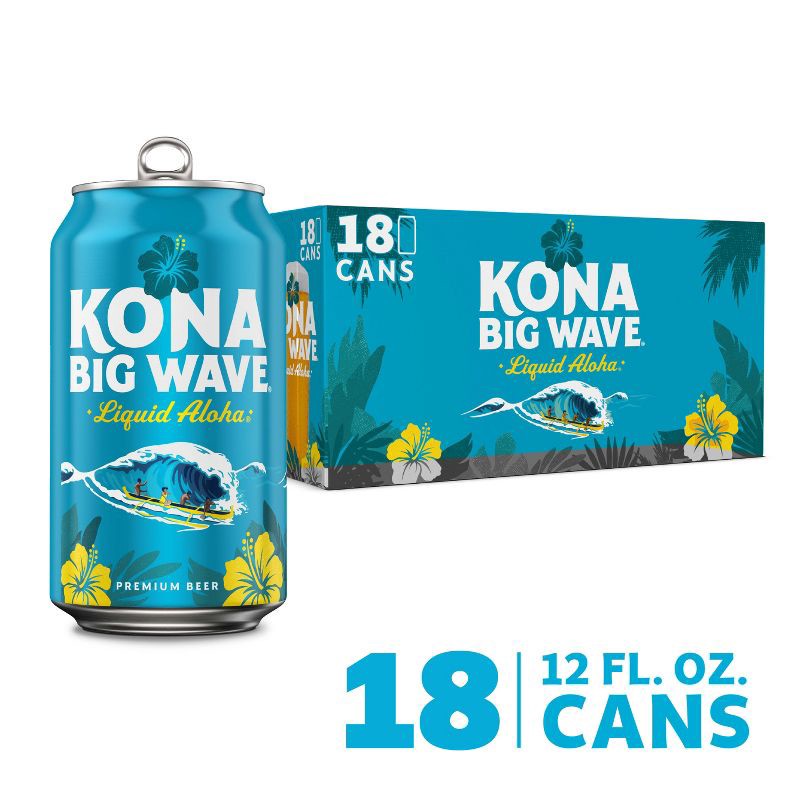 slide 2 of 8, Kona Brewing Co. Kona Big Wave Golden Ale Beer - 18pk/12 fl oz Cans, 18 ct; 12 fl oz