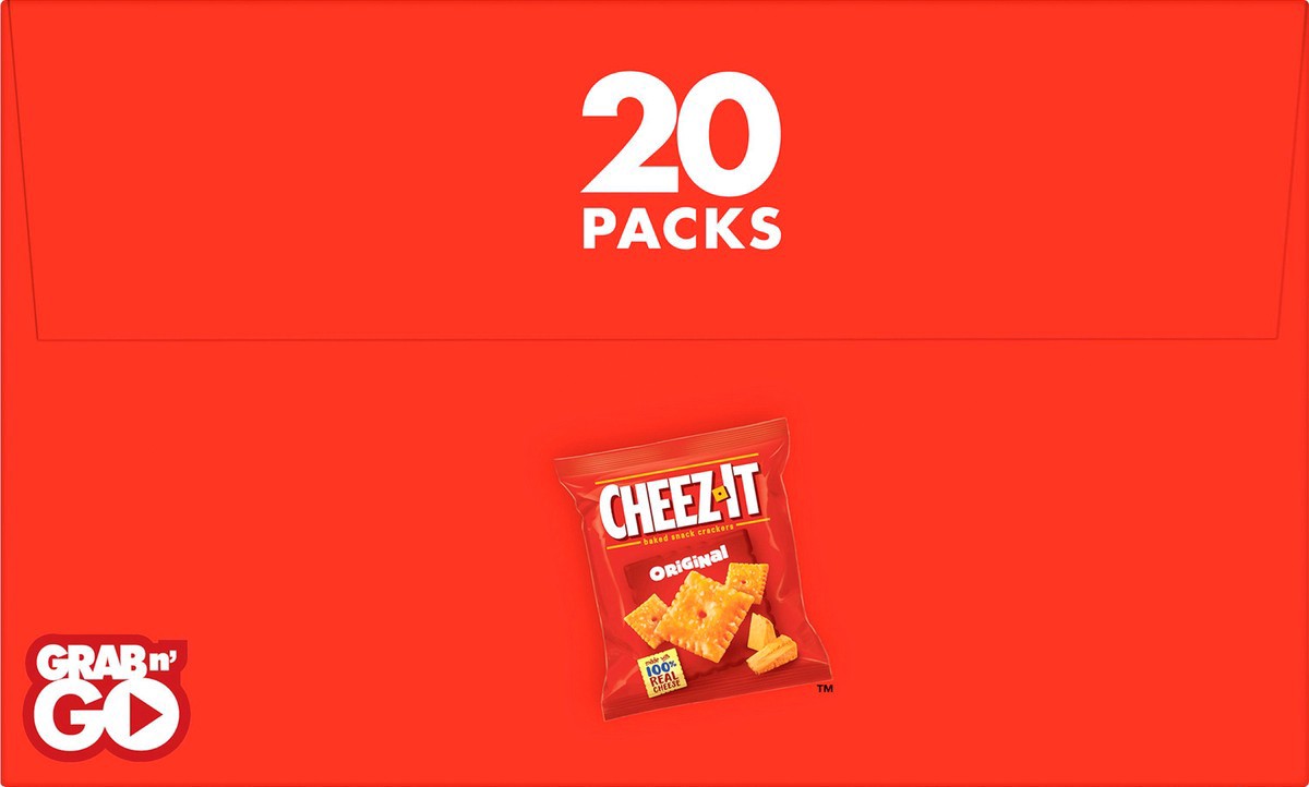 slide 8 of 8, Cheez-It Baked Original Snack Crackers 20 - 1 oz Packages, 20 oz