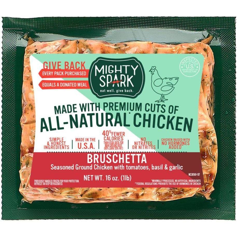 Mighty Spark Food Co. Mighty Spark Bruschetta Seasoned Ground Chicken ...