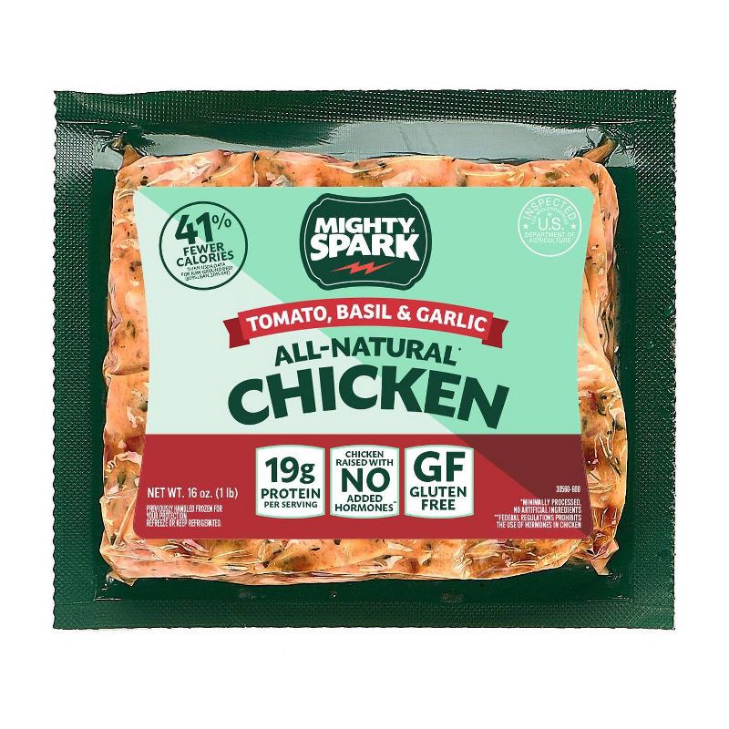 slide 1 of 4, Mighty Spark Food Co. Mighty Spark Tomato, Basil & Garlic Ground Chicken - 16oz, 16 oz