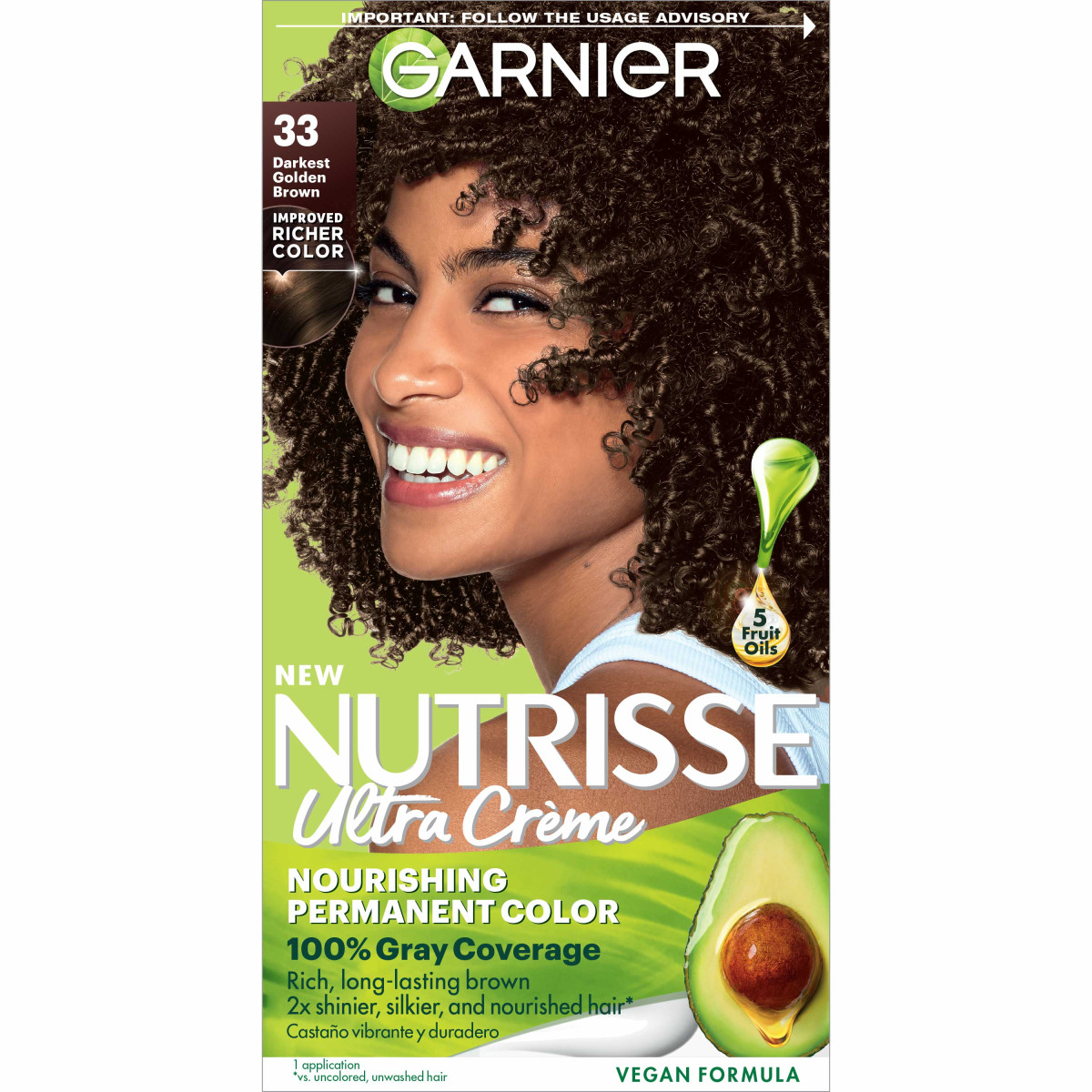 slide 1 of 25, Garnier Nourishing Hair Color Creme, 33 Darkest Golden Brown, 1 kit, 1 ct