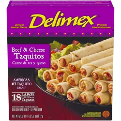 Delimex Beef & Cheese Large Flour Taquitos Frozen Snacks
