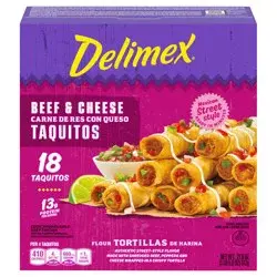 Delimex Beef & Cheese Taquitos Frozen Snacks, 18 ct Box