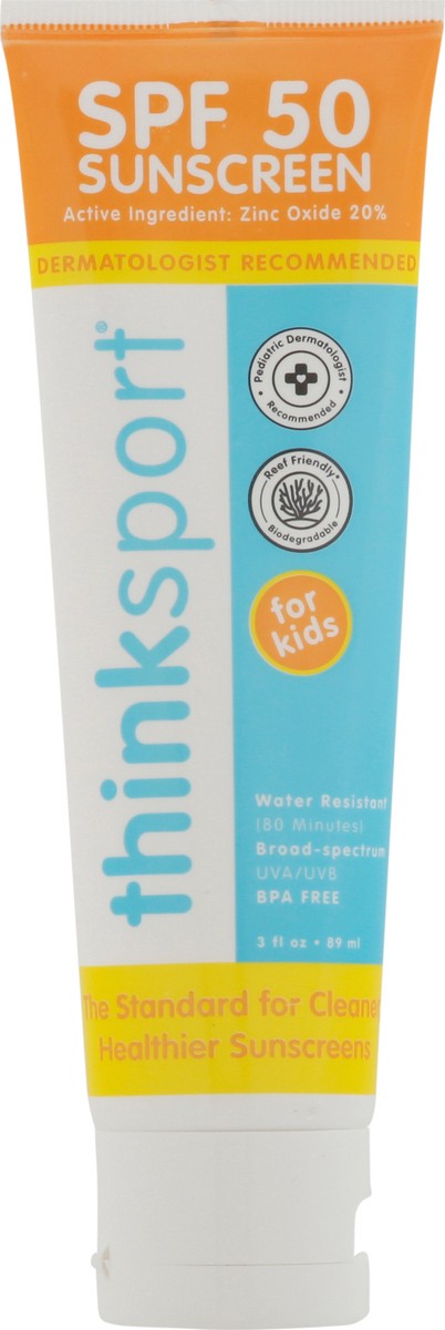 slide 6 of 9, Thinksport SPF 50 for Kids Sunscreen 3 fl oz, 3 fl oz