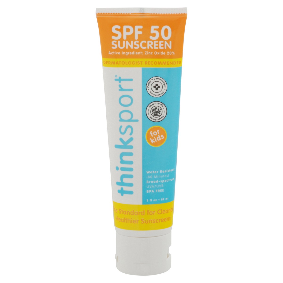 slide 1 of 9, Thinksport SPF 50 for Kids Sunscreen 3 fl oz, 3 fl oz