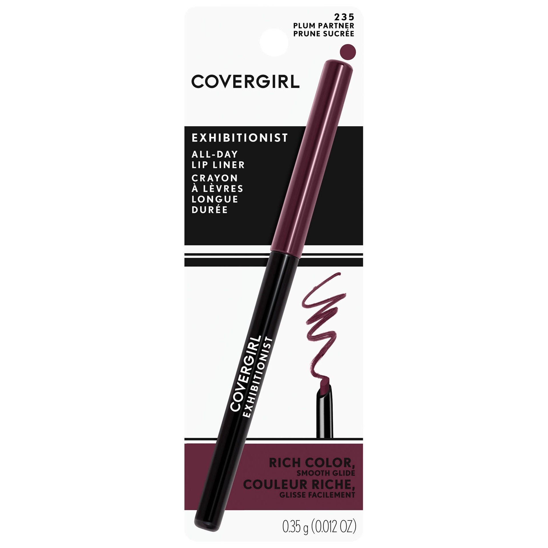 slide 1 of 3, Covergirl Exhibitionist Lip Liner - Uncarded, Plum Partner, Uncarded OZ (0.35 g), 0.35 gram