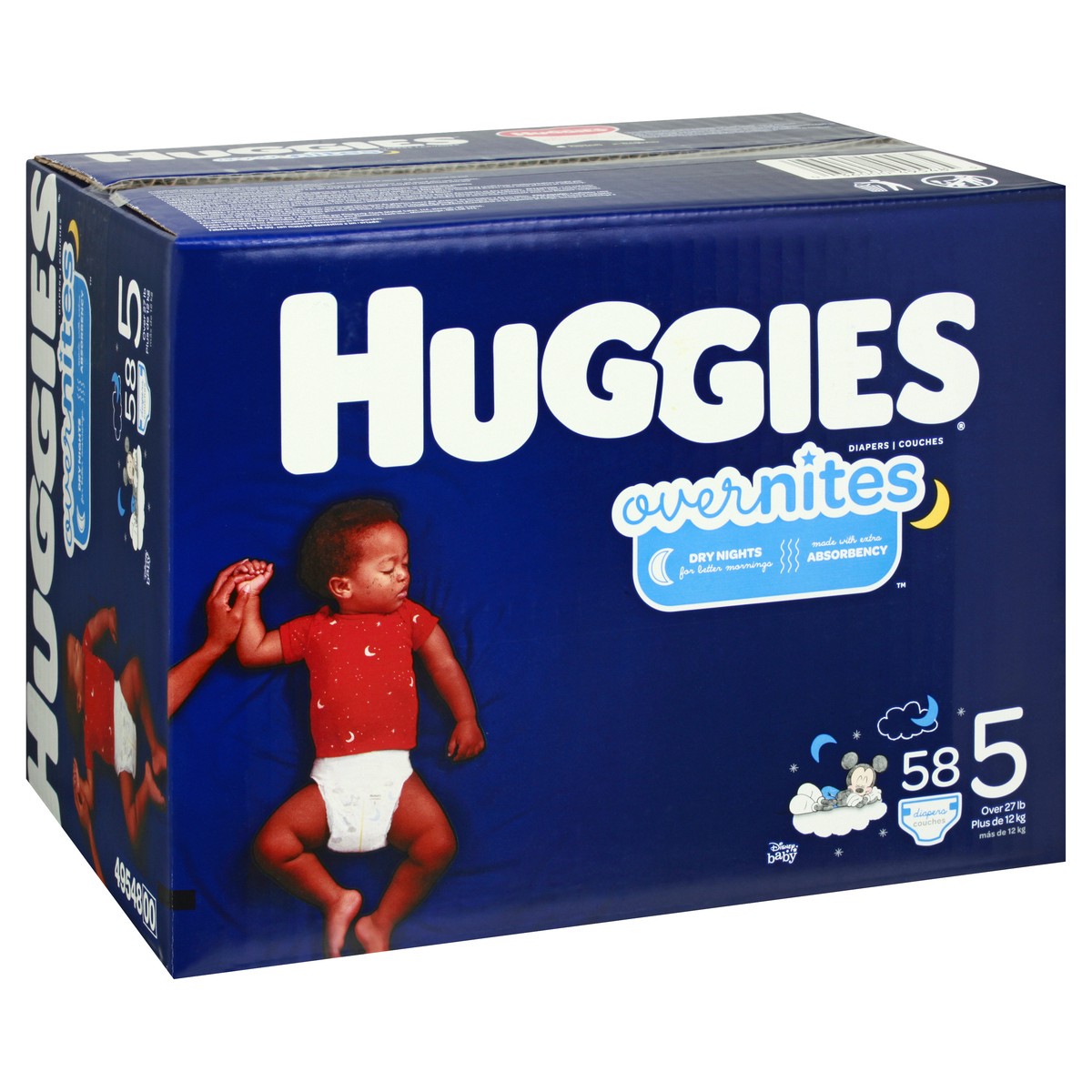 slide 2 of 9, Huggies Over Nites Disney Baby 5 (Over 27 lb) Diapers 58 ea, 58 ct