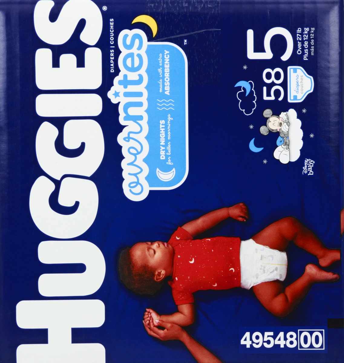 slide 7 of 9, Huggies Over Nites Disney Baby 5 (Over 27 lb) Diapers 58 ea, 58 ct