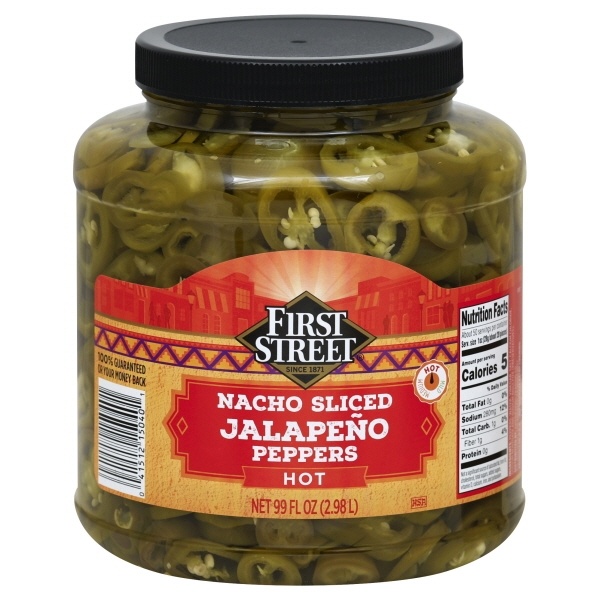 slide 1 of 1, First Street Sliced Jalapenos, 99 oz