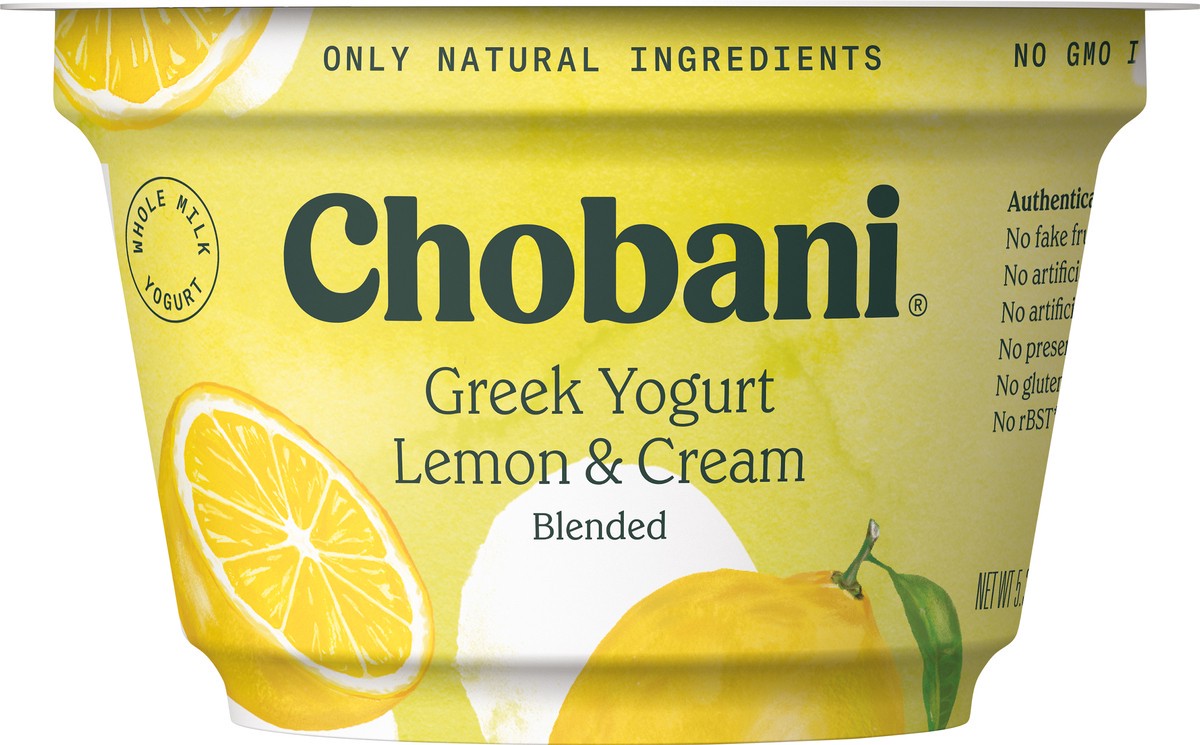 slide 4 of 7, Chobani Lemon & Cream Blended Greek Yogurt - 5.3oz, 5.3 oz