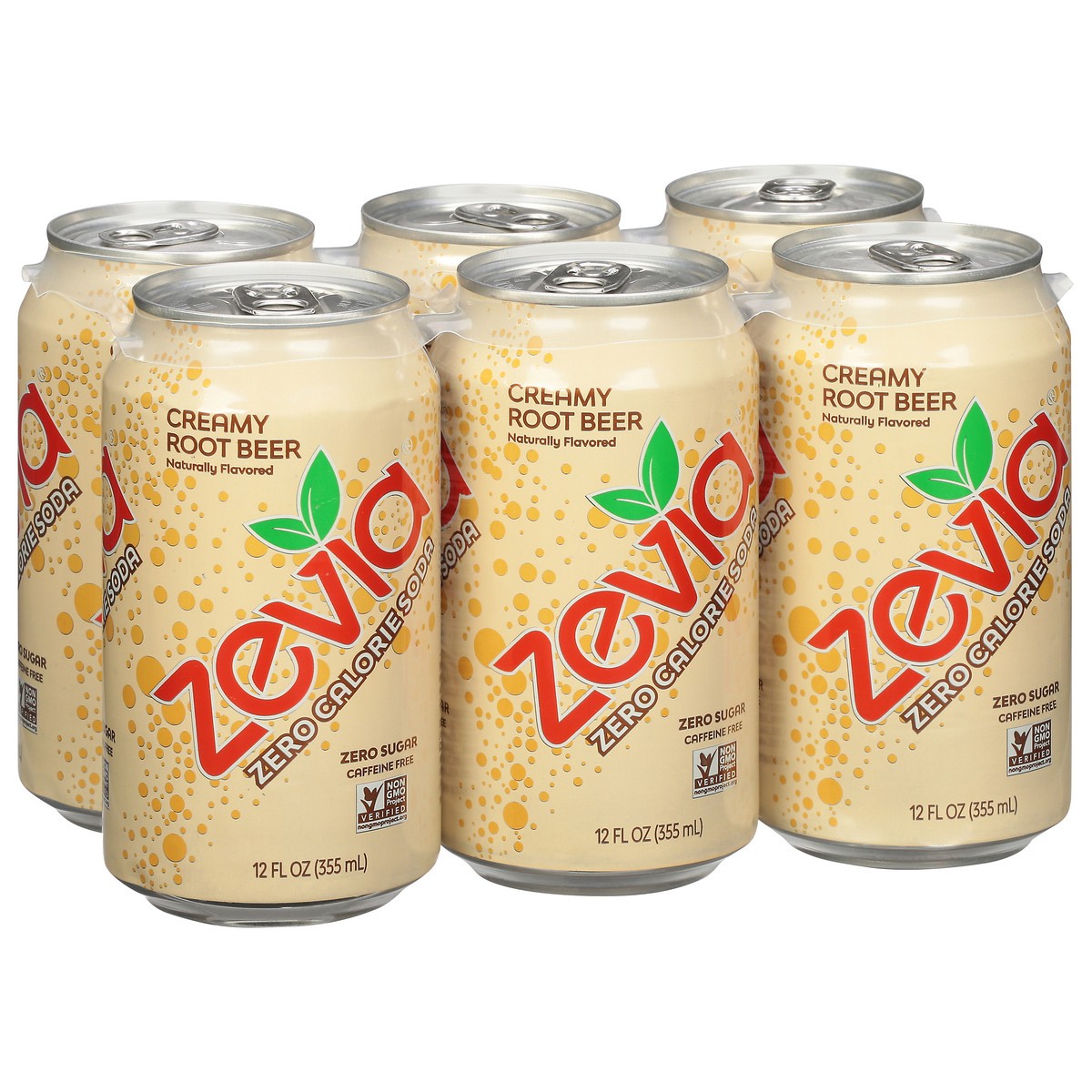 slide 7 of 9, Zevia Zero Sugar Creamy Root Beer Soda 6 - 12 fl oz Cans, 6 ct; 12 oz