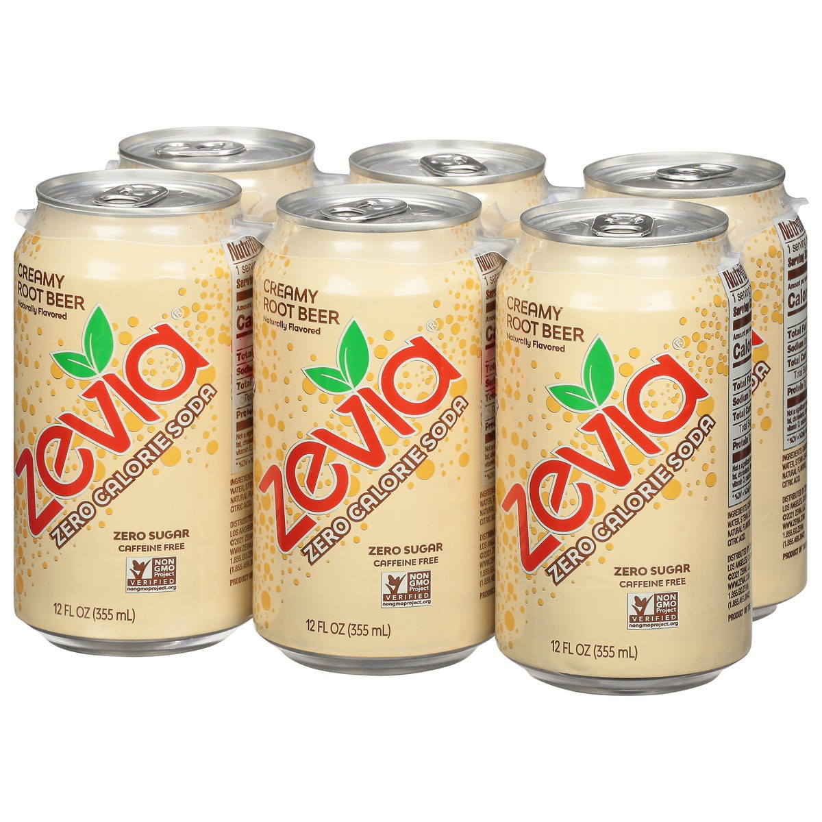 slide 5 of 9, Zevia Zero Sugar Creamy Root Beer Soda 6 - 12 fl oz Cans, 6 ct; 12 oz