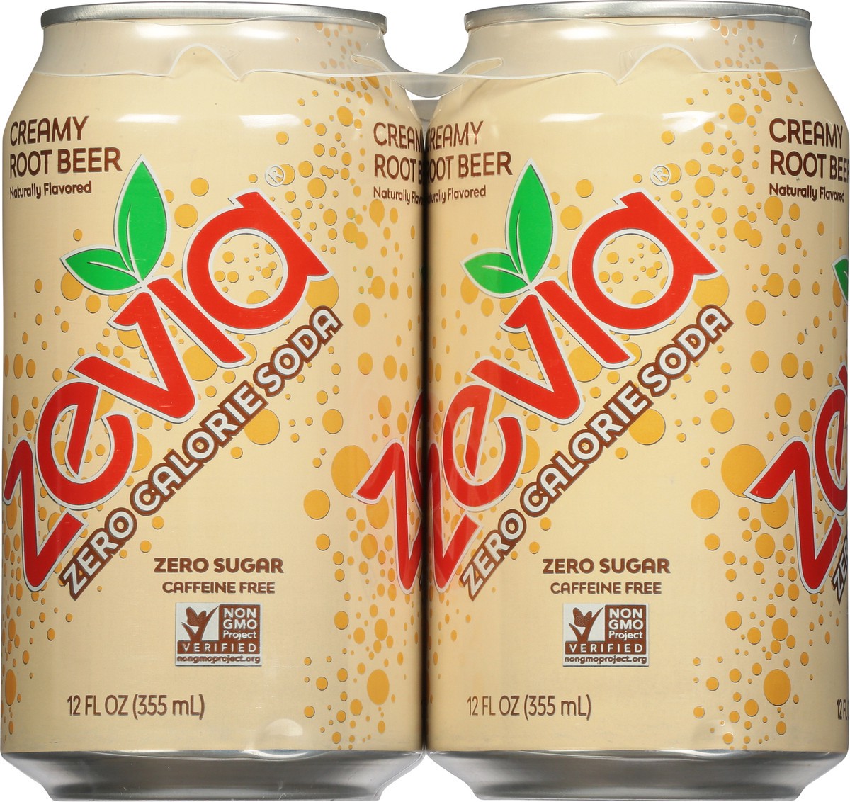 slide 2 of 9, Zevia Zero Sugar Creamy Root Beer Soda 6 - 12 fl oz Cans, 6 ct; 12 oz