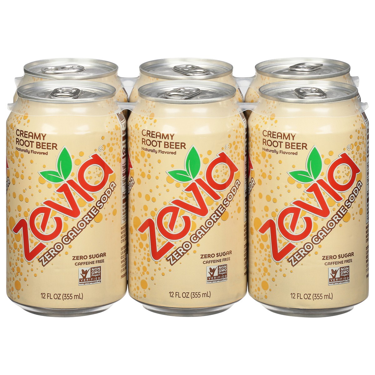 slide 1 of 9, Zevia Creamy Root Beer Zero Calorie Soda - 72 fl oz, 6 ct; 12 oz